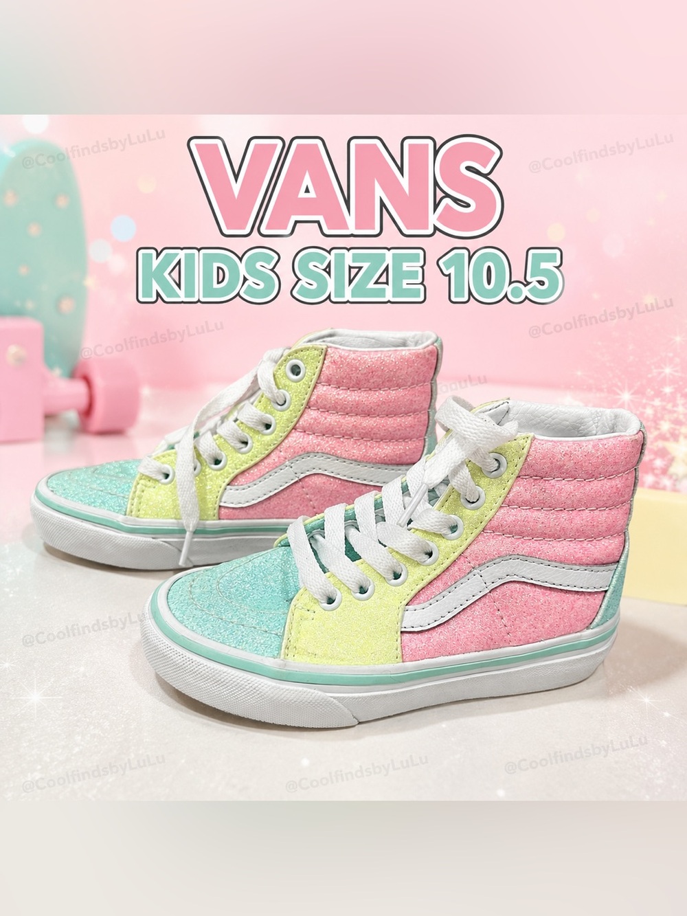 Vans glitter high-top sneakers in Kids Size 10.5